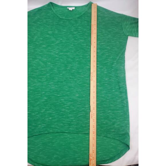 LulaRoe XXS Irma Top Solid Heathered Green Shirt Loose High Low Tunic Women Size - Picture 9 of 10